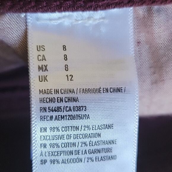 American Eagle Stretch Distressed Plum Shortie,Women's Size 8 - Picture 5 of 9